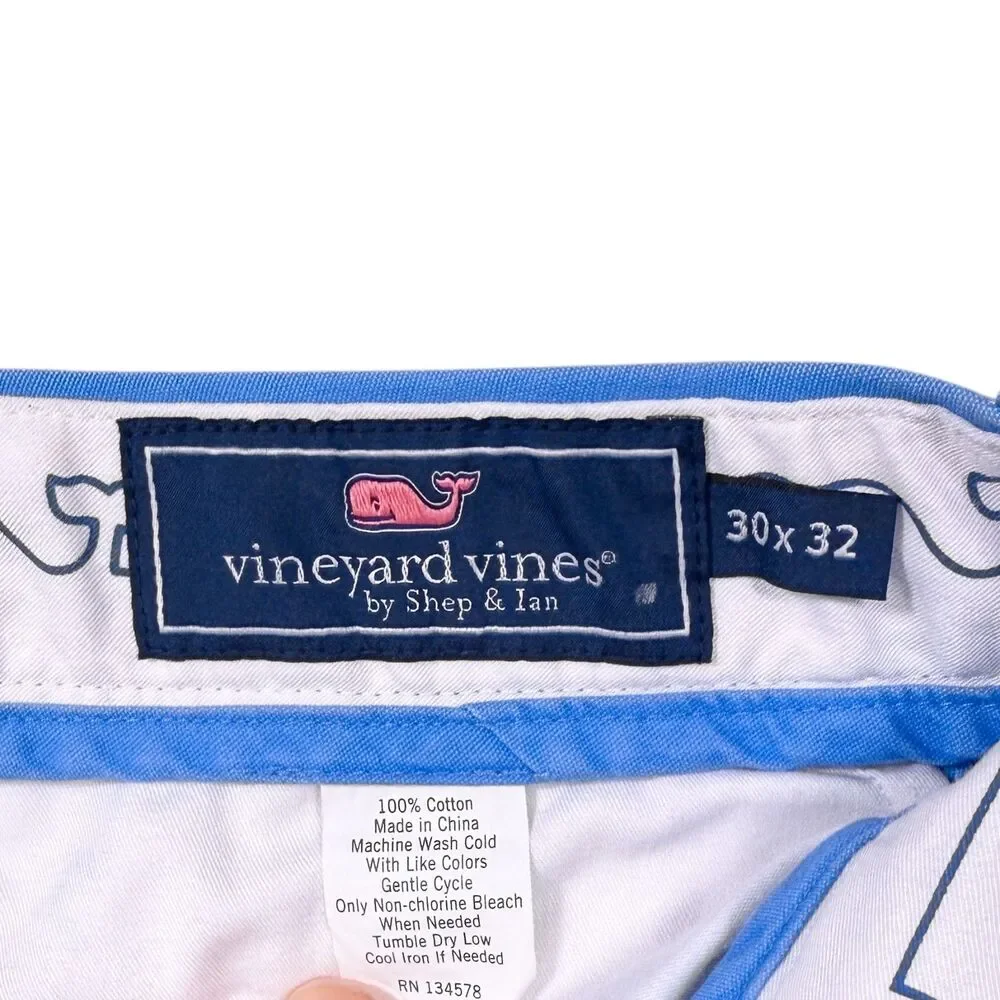 Vineyard Vines Mens 30x32 Blue Slim Fit Breaker Chino Pants Cotton Casual